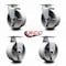 Service Caster 5 Inch Semi Steel Cast Iron Caster Set with Roller Bearings 2 Swivel 2 Rigid SCC-20S520-SSR-2-R-2 - alternate 5